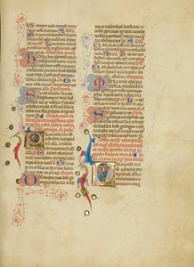 Initial P: Saint George; Initial P: Saint Mark by Master of the Brussels Initials