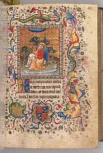 Hours of Charles the Noble, King of Navarre (1361-1425): fol.1r, St. John the Evangelist by Master of the Brussels Initials and Associates