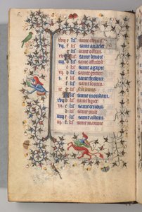 Hours of Charles the Noble, King of Navarre (1361-1425): fol. 3v, March by Master of the Brussels Initials and Associates