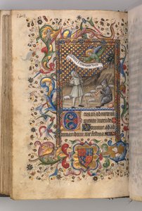 Hours of Charles the Noble, King of Navarre 1361-1425: Annunciation to the Shepherds (verso)