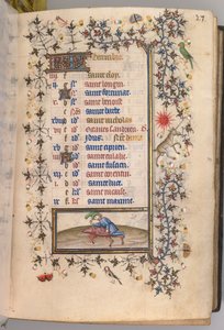 Hours of Charles the Noble, King of Navarre: fol. 12r, December by Master of the Brussels Initials and Associates