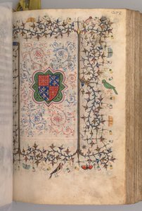 Hours of Charles the Noble, King of Navarre 1361-1425: fol. 137r, Coat of Arms by Master of the Brussels Initials and Associates