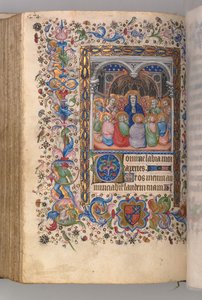 Hours of Charles the Noble, King of Navarre: fol. 137v, Pentecost