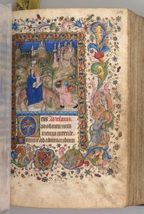 Hours of Charles the Noble, King of Navarre 1361-1425: fol. 88r, Flight into Egypt Vespers by Master of the Brussels Initials and Associates