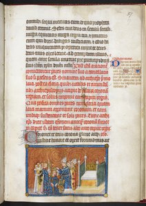 The Archbishop of Reims placing the crown on the King