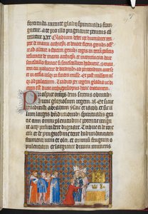 The King Offering the Sword on the Altar (illustration from The Coronation Book of Charles V, King of France) by Master of the Coronation Book of Charles V