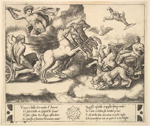 Apollo in His Horse-Drawn Chariot at the Left, Above Him Jupiter Hurls a Thunderbolt