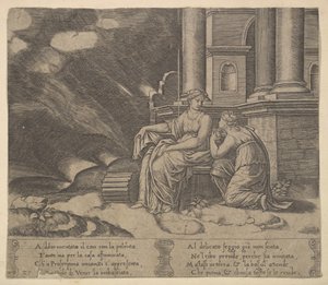 Proserpina Gives Psyche the Box of Beauty (Plate 27)