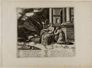 Proserpina Gives Psyche the Box of Beauty by Master of the Die