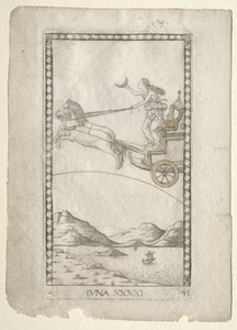 Luna from the Tarocchi, Series A: Firmaments of the Universe, #41 by Master of the E Series Tarocchi