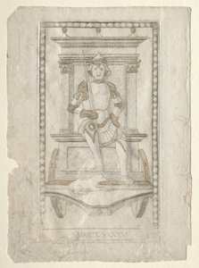 Mars (from the Tarocchi, series A: Firmaments of the Universe, #45) by Master of the E Series Tarocchi