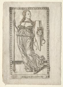 Philosophy (from the Tarocchi, series C: Liberal Arts, #28) by Master of the E Series Tarocchi