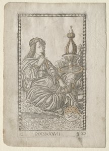Poetry (from the Tarocchi, series C: Liberal Arts, #27) by Master of the E Series Tarocchi