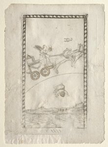 Sun from the Tarocchi, series A: Firmaments of the Universe, #44, before 1467 by Master of the E Series Tarocchi