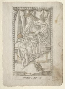 The Emperor from the Tarocchi, Series E: Conditions of Man, #9, Before 1467