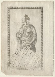 Theology (from the Tarocchi, series C: Liberal Arts, #30) by Master of the E Series Tarocchi