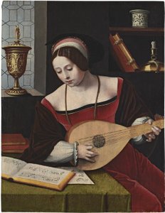 A Female Lutenist by Master of the Female Half Lengths
