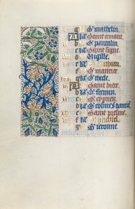 Book of Hours Use of Rouen: fol. 9v by Master of the Geneva Latini