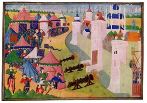 The Assault on the Strong Town of Afrique, 15th Century by Master of the Harley Froissart