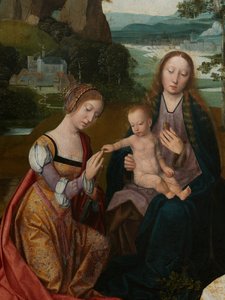 Virgin and Child with St. Catherine and St. Barbara (detail)