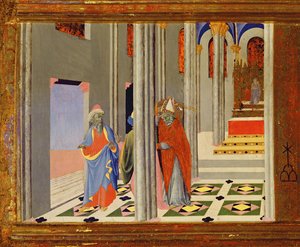 St. Ambrose refuses Roman Emperor Theodosius I the Great admission to the Church in Milan (detail)