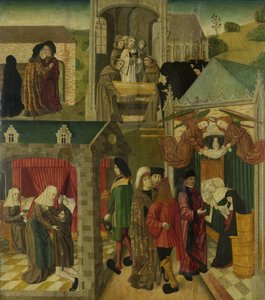Saint Elizabeth of Hungary Tending the Sick in Marburg, Death of St Elizabeth, inner right wing of an altarpiece made for the Grote Kerk in Dordrecht by Master of the St Elizabeth Panels