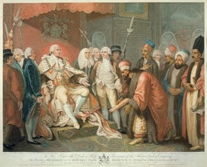 His Majesty and Officers of State Receiving the Turkish Ambassador and Suit