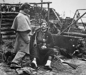 Wounded soldier from a Federal Zouave regiment, c.1865