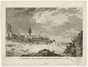 Collapse of the Lappentoren in Nijmegen, 1784 by Mathias de Sallieth