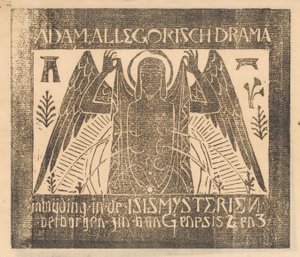 Winged figure with six breasts (title on object) Adam, Allegorical drama