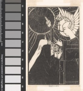 Three Kneeling Figures Before a Winged Man by Mathieu Lauweriks