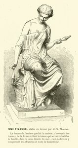Ancient Roman Woman Spinning Thread