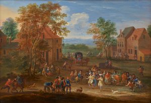A Village Landscape, with the Procession of the Easter Ox
