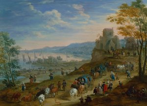 Coastal Scene with Drovers