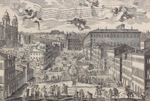 Prospetto della chiesa della Santissima Trinita de Monti detta volgarmente Piazza di Spagnia by Matteo Gregorio de Rossi