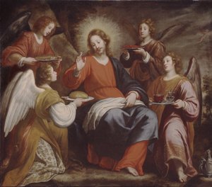 Angels ministering to Christ in the Wilderness