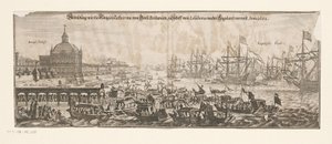 Departure of the Fleet with Catherine of Braganza to England, April 20, 1662 (Marriage of Catherine of Braganza and Charles II) by Matthäus Merian (II)