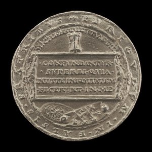Hourglass on an Inscribed Tablet (reverse) by Matthes Gebel