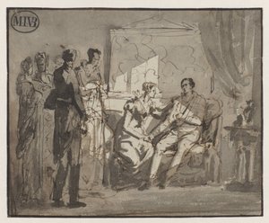 Queen Wilhelmina Visits the Wounded Prince of Orange, After the Battle of Waterloo, in Brussels by Mattheus Ignatius van Bree