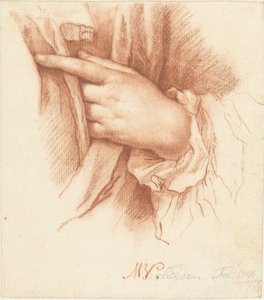 Study of a Left Hand in Drapery