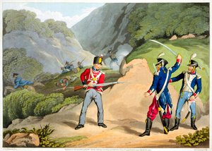 A British Soldier Taking Two French Officers at the Battle of the Pyrenees