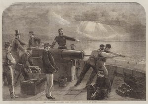 The Volunteer Artillery Corps Learning Gun Practice at Hythe by Matthew Somerville Morgan