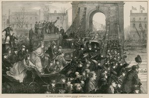 The Oxford and Cambridge Boat Race: Hammersmith Bridge on Race Day by Matthew White Ridley