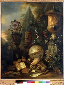 Vanitas, Still Life with a Vase by Matthias Withoos
