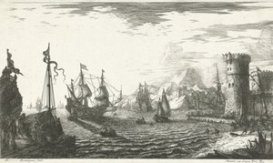 Seaport with Ships Entering