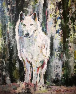 Abstract White Wolf by Matthys Moss