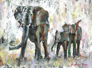 African Elephant Family by Matthys Moss