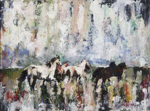 Spirited Abstract Horses by Matthys Moss