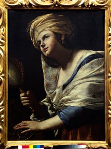 Vanity: Woman with Turban and Mirror by Mattia Preti