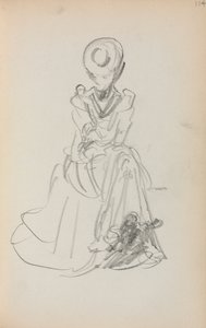 Italian Sketchbook: Seated Woman, Page 114, 1898-1899